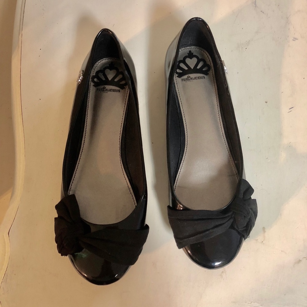 Fergalicious Black Patent Leather Shoes Sz 8.5